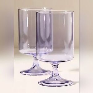 NEW Anthropologie Morgan Wine Glasses (2) Lilac
